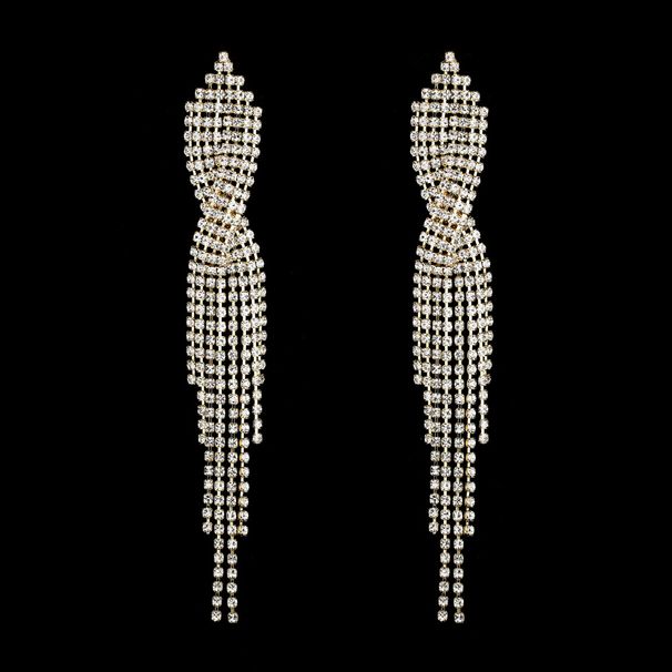 Unisex New Small Jewelry Wholesale Popular Exquisite Claw Chain Rhinestone Tassel Earrings Earrings Trend_ipsvogv.com