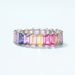 Rainbow zircon ring female S925 silver single row inlaid colored gemstone ring light luxury fashion_ipsvogv.com