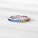 Summer Fresh Color Zircon Simple Ring Female S925 Silver Inlaid Rainbow Zircon Finger Ring Fashion_ipsvogv.com