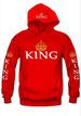 Couple wear QUEEN KING printed hooded long-sleeved couple wear sweatshirt for men and women_ipsvogv.com