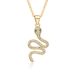 2025 Year Of The Snake Jewelry 14 Curved Snake Micro Inlaid Pendant Necklace Women Chocker Necklace Copper Gold Plated Jewelry_ipsvogv.com