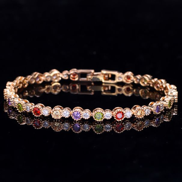 Popular Noble 3A Zircon Bracelet Environmental Protection Copper Electroplating True Gold Color Preservation_ipsvogv.com