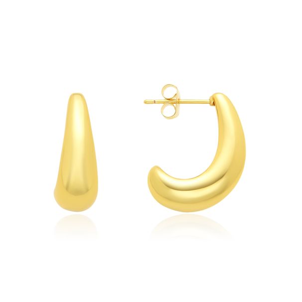 Unisex Ins Fashion C Shaped Ox Horn Earrings High End Light Luxury Ladies Copper Electroplated Gold Water Drop Crescent Earrings_ipsvogv.com