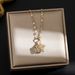 Small niche design hollowed out lucky star titanium steel necklace, female gold stainless steel star pendant, non fading_ipsvogv.com