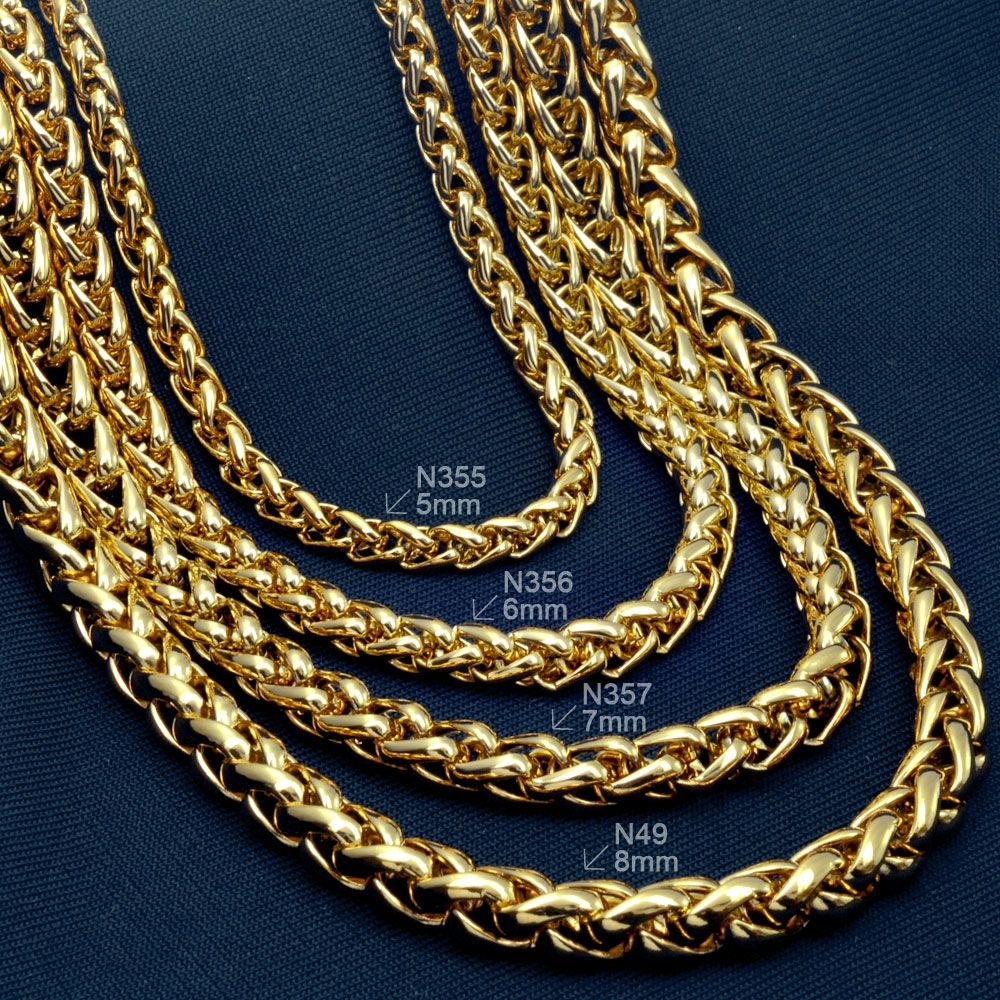 Mens Vacuum Plating Weaved 50 60 70cm Chain Necklace Gift Jewelry_ipsvogv.com