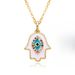 Hot Selling Jewelry Clavicle Chain Oil Drop Zircon Palm Eye Pendant Devil Eye Necklace_ipsvogv.com