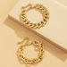 Alloy Jewelry Geometric Thick Set Bracelet For Women Hip Hop Trendy Cool Metal Aluminum Chain_ipsvogv.com