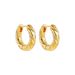 Gold Retro Simple Geometric Twist Round Stacked Light Earrings Ear Jewelry_ipsvogv.com