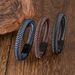 Men's Jewelry Stainless Steel Wire Leather Bracelet Braided Leather Bracelet_ipsvogv.com