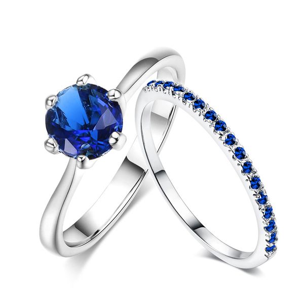 Unisex popular jewelry Korean simple engagement women's ring set Zircon micro inlaid real gold plated ring_ipsvogv.com