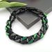 Men's Jewelry Black And Green Cuban Bracelet Jewelry Hip Hop Personality Green Ghost Diamond Necklace Bracelet Men And Women All Match Jewelry Set_ipsvogv.com