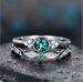 Sanjie New Product Fashionable And Versatile Zircon Women's Copper Silver Plated Micro Set Green Ring_ipsvogv.com