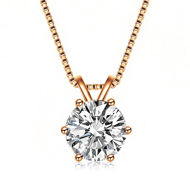S Pure Silver Classic Six Claw Mosonite Necklace for Women with High Gra Clavicle and Women's Pendant that Does Not_ipsvogv.com