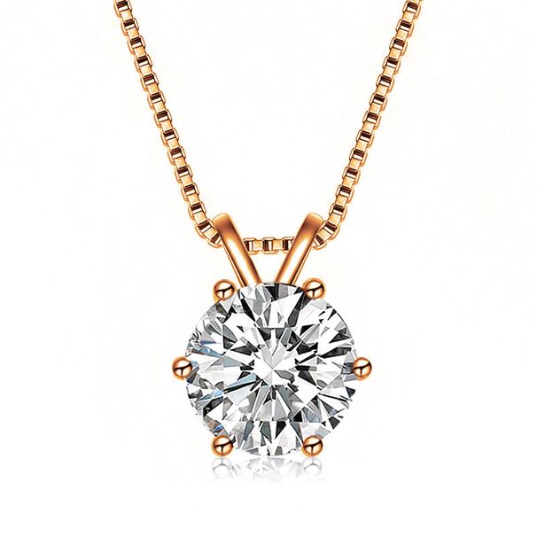 S Pure Silver Classic Six Claw Mosonite Necklace for Women with High Gra Clavicle and Women's Pendant that Does Not_ipsvogv.com