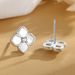 Women's Jewelry Flower Shell Earrings S925 Sterling Silver Four Leaf Clover Light Luxury Earrings Simple Fashion All Match Ear Jewelry_ipsvogv.com