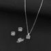 Three piece set with diamond and zircon necklace, earrings, ring, female pendant, internet celebrity live broadcast clavicle chain_ipsvogv.com
