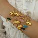 Cold Retro Colored Zircon Bracelet Light Luxury Versatile Simple Geometric Open Bracelet High End Female Jewelry_ipsvogv.com