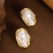 Silver Needle Fashionable Exaggerated Baroque Alien Pearl With A Cold And Cool Style, High End Earrings_ipsvogv.com