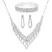 Luxury Rhinestone Jewelry Set - Wedding & Dinner Necklace With Hollow Design, Diamond-like Shining Accents, 3-Piece Set_ipsvogv.com
