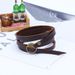 Punk's New Five Circle Embossed Cowhide Bracelet Retro And Simple Multi Circle Men's Leather Bracelet Accessories_ipsvogv.com
