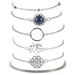 Simplified 6-piece Of Lotus, Round Stone, Flower, Bead Chain, Trendy And Fashionable Bracelet Set_ipsvogv.com