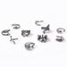 Hot Selling Trend Cute Kitten, Rabbit, Snake Shaped Bat, Dragon Claw Animal Ring Set Of 10 Pieces_ipsvogv.com