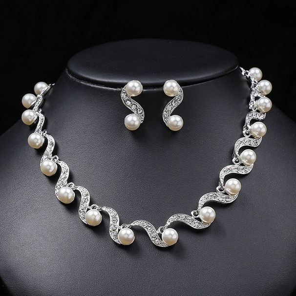 2025 Personalized Jewelry Women's Wedding Bride Accessories Necklace Earrings Exaggerated Chain Set_ipsvogv.com