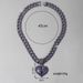 Men’s Jewelry Set Fashion New Jewelry Accessories Purple Love Full Diamond Pendant Cuban Chain Hip Hop Broken Heart Pendant Chain_ipsvogv.com