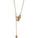 Round Bead Sparkling Diamond Double Ring Titanium Steel Necklace With Light Luxury Design, Japanese And Korean Fashion_ipsvogv.com