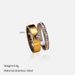 Women’s Jewelry Set Fashion Simple Retro Stainless Steel Ring Double Layer Fishbone Pattern Inlaid Zircon Gold And Silver Two Color Closed Ring_ipsvogv.com