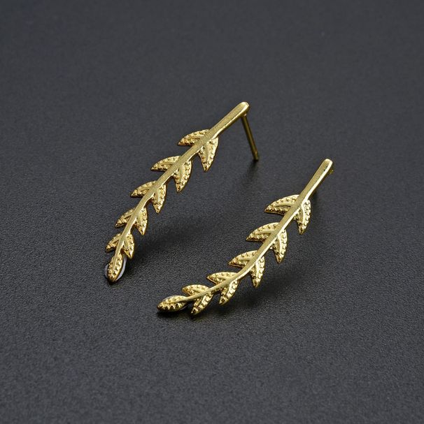 Women’s Jewelry Set Fashion Style Forest Network Celebrity Willow Leaf Earrings Simple And Fresh Female Earrings Gold And Silver Two Color Spot_ipsvogv.com