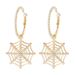 E11897 Halloween Spider Web Pendant Fashionable Exaggerated Sweet Cool Full Diamond Street Shot Alloy Earrings_ipsvogv.com