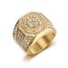 Luxurious Men's With Full Diamond Inlay Hip-Hop Steel Titanium Octagonal Ring_ipsvogv.com