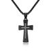 Niche design full diamond titanium steel cross necklace personality hip hop men and women trendy wear accessories_ipsvogv.com