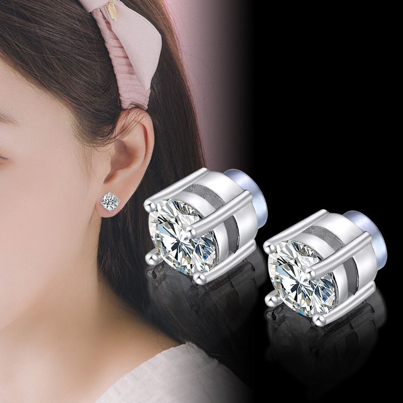Magnet Earrings For Men And Women Without Earholes Ear Clip White Diamond Earrings Ruffian Handsome Magnetic Niche Earrings_ipsvogv.com