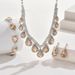 Women’s Jewelry Set Fashion High End Luxury Super Shiny Full Diamond Pearl Necklace Earrings Set Bridal Jewelry Three Piece Wedding Dress Accessories_ipsvogv.com