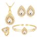 Jewelry Set Women's Water Drop Gem Series Necklace Earrings Ring Bracelet Four piece Set _ipsvogv.com