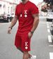 Men's printed casual short-sleeved two-piece suit_ipsvogv.com