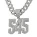 Hip Hop Overall Version Digital Cuban Chain Necklace Men's Fashion Rhinestone Number 545 Pendant Accessory_ipsvogv.com