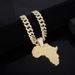 Personality Full Map Pendant Necklace For Men Hip Hop Cool Single Row Diamond Cuban Chain_ipsvogv.com