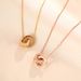 Internet Famous Titanium Steel Necklace, Women's Double Ring Diamond Studded Roman Numeral Pendant, Fashionable_ipsvogv.com