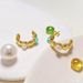 Women's Jewelry C Shaped Pearl Agate Stud Earrings Titanium Steel High Grade Sense Of Personality Design Popular Stainless Steel Boutique Earrings_ipsvogv.com