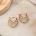 Fashionable Niche INS Retro Oval Zircon Hollow Shoulder Bag Earrings_ipsvogv.com