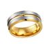 New Steel Ring With Slotted Electric And Silver Sand Surface, Trendy Single Men's Tungsten Gold Jewelry_ipsvogv.com