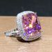 Cao Shi's New Square Micro Inlaid Pink Diamond Elegant Zircon Wedding Ring_ipsvogv.com