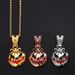 Halloween Pumpkin Skull Alloy Drip Oil Diamond Pendant With Exaggerated Personality Men's Necklace_ipsvogv.com