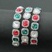 Hip hop full diamond colored rhinestone rock sugar Cuban necklace trendy men's cool and domineering neck chain_ipsvogv.com