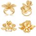 French flower ring color preserving copper plated with K real gold personality design irregular metal feel creative temperament ring_ipsvogv.com