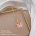Pink 【 】 Butterfly Zircon Light Luxury Charm Gorgeous Full Diamond Necklace Women's Versatile Clavicle Titanium Steel 【 】_ipsvogv.com