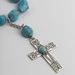 Retro ethnic vacation irregular turquoise metal cross necklace female personality chain necklace_ipsvogv.com